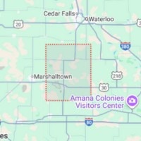 Tama County Iowa road map with towns and highways
