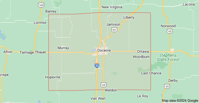 Clarke County Iowa State Map