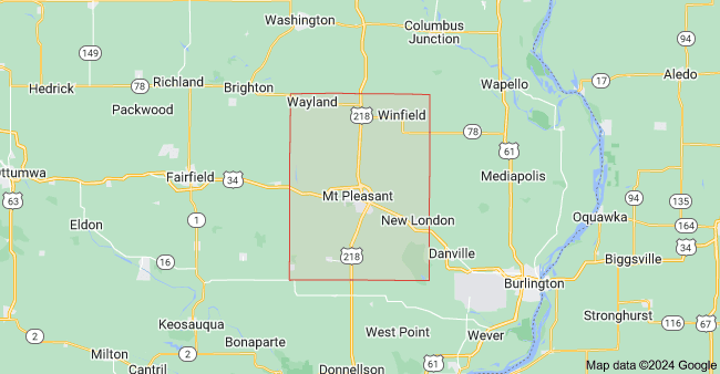 Henry County Iowa State Map