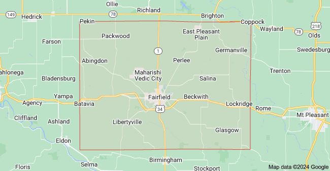 Jefferson County Iowa State Map