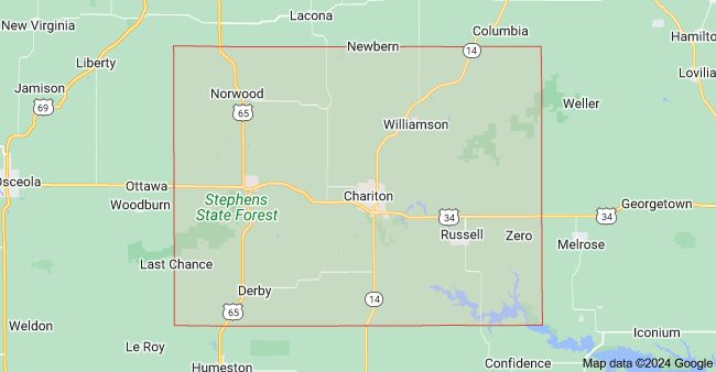 Lucas County Iowa State Map