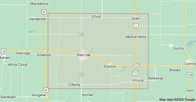 Montgomery County Iowa highlighted on a state map