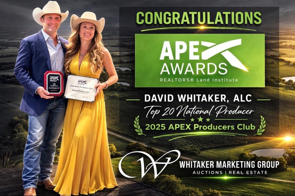 David Whitaker APEX Award recognition as RLI Top 20 National Producer at 2026 National Land Conference
