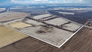 aerial view of Polk County Iowa farmland for auction near Bondurant