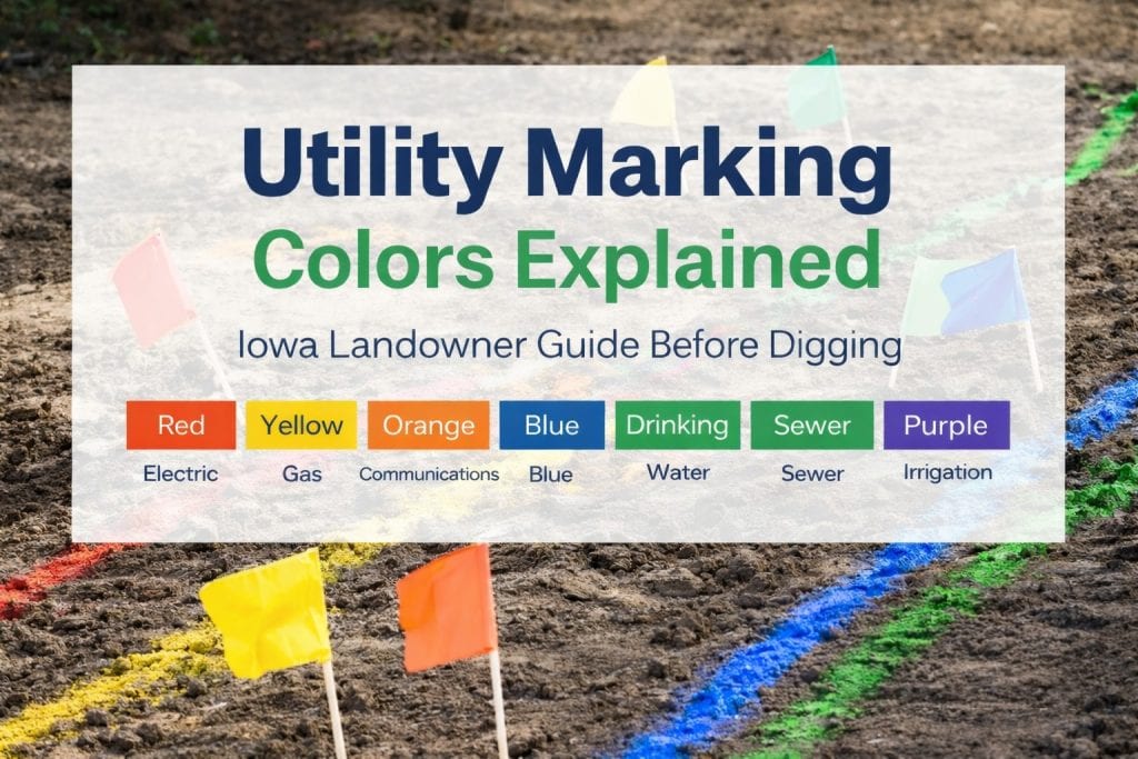 utility marking colors for underground utilities explained for Iowa landowners before digging
