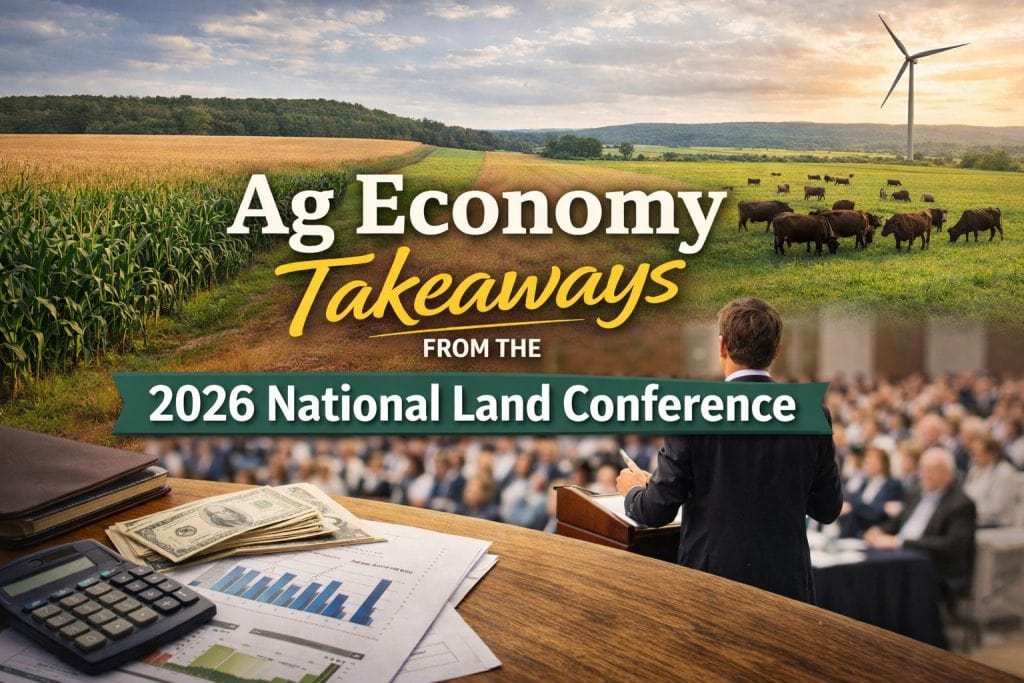 Ag economy takeaways from the 2026 National Land Conference showing farmland values and lending trends