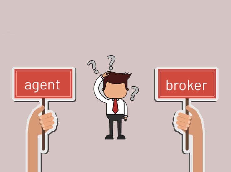 real estate broker vs agent for land sale decision illustration