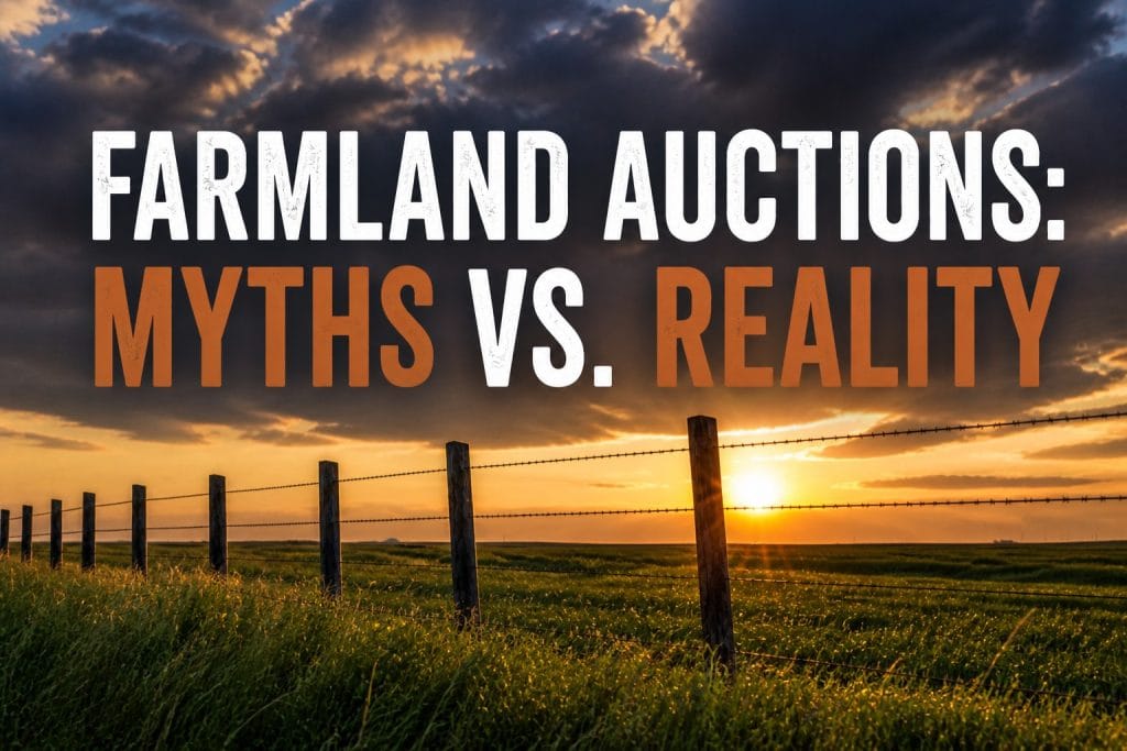 Farmland auctions myths vs reality sunset farmland Iowa