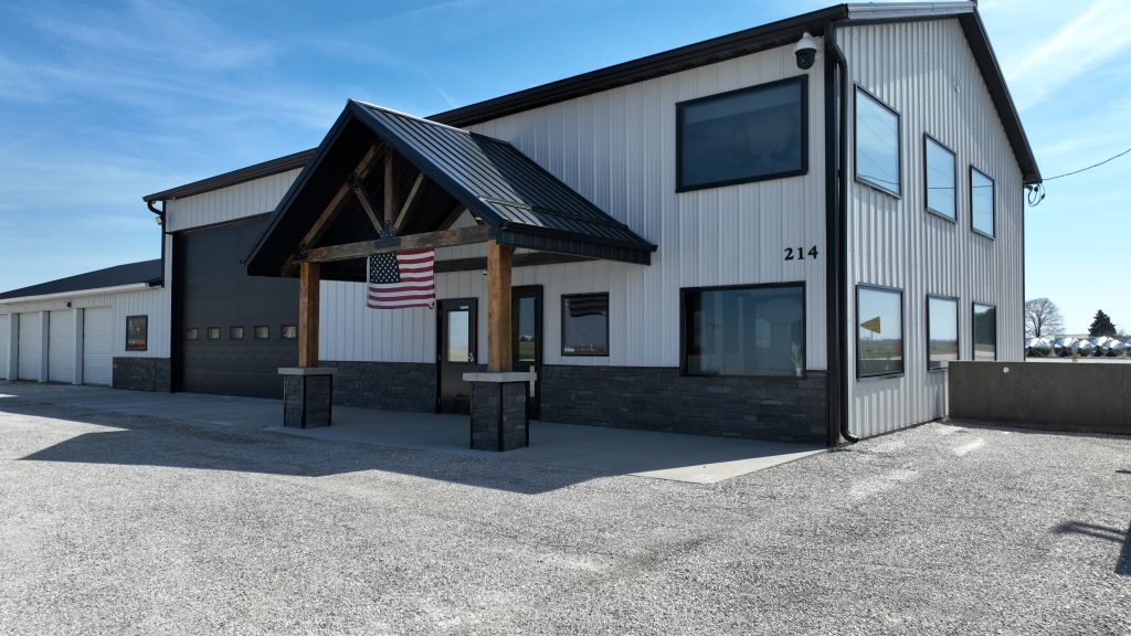 Washington Iowa commercial property with Highway 92 frontage and modern office building