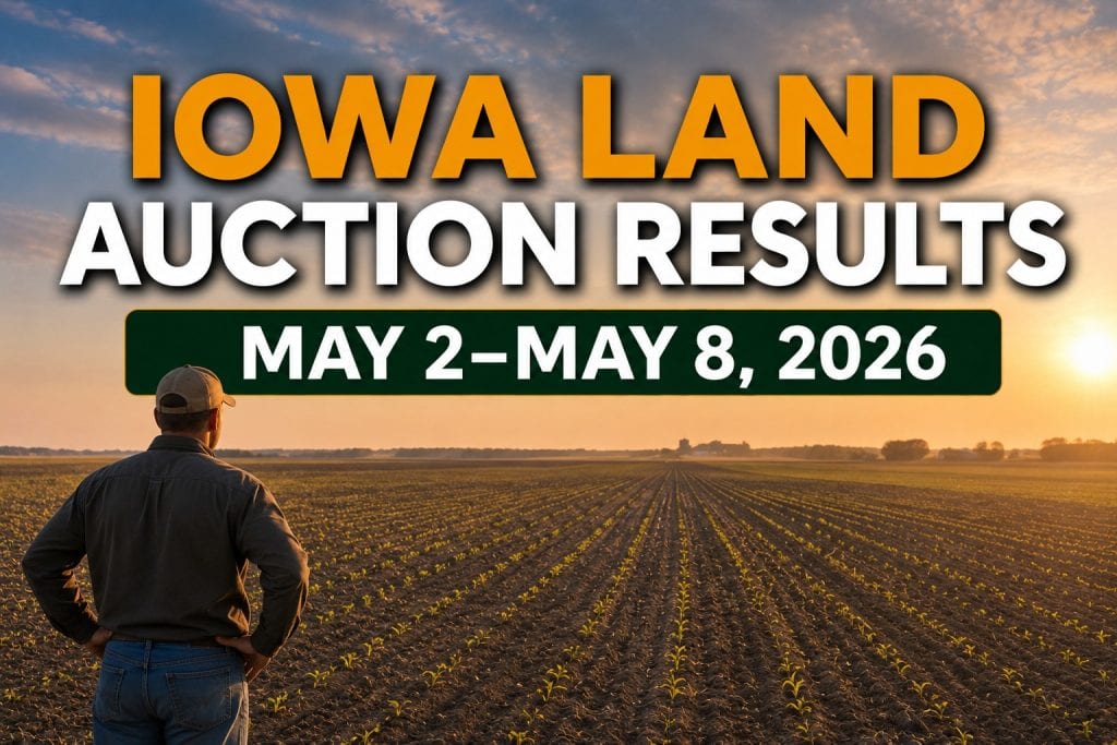 Iowa land auction results market update for May 2 through May 8 2026